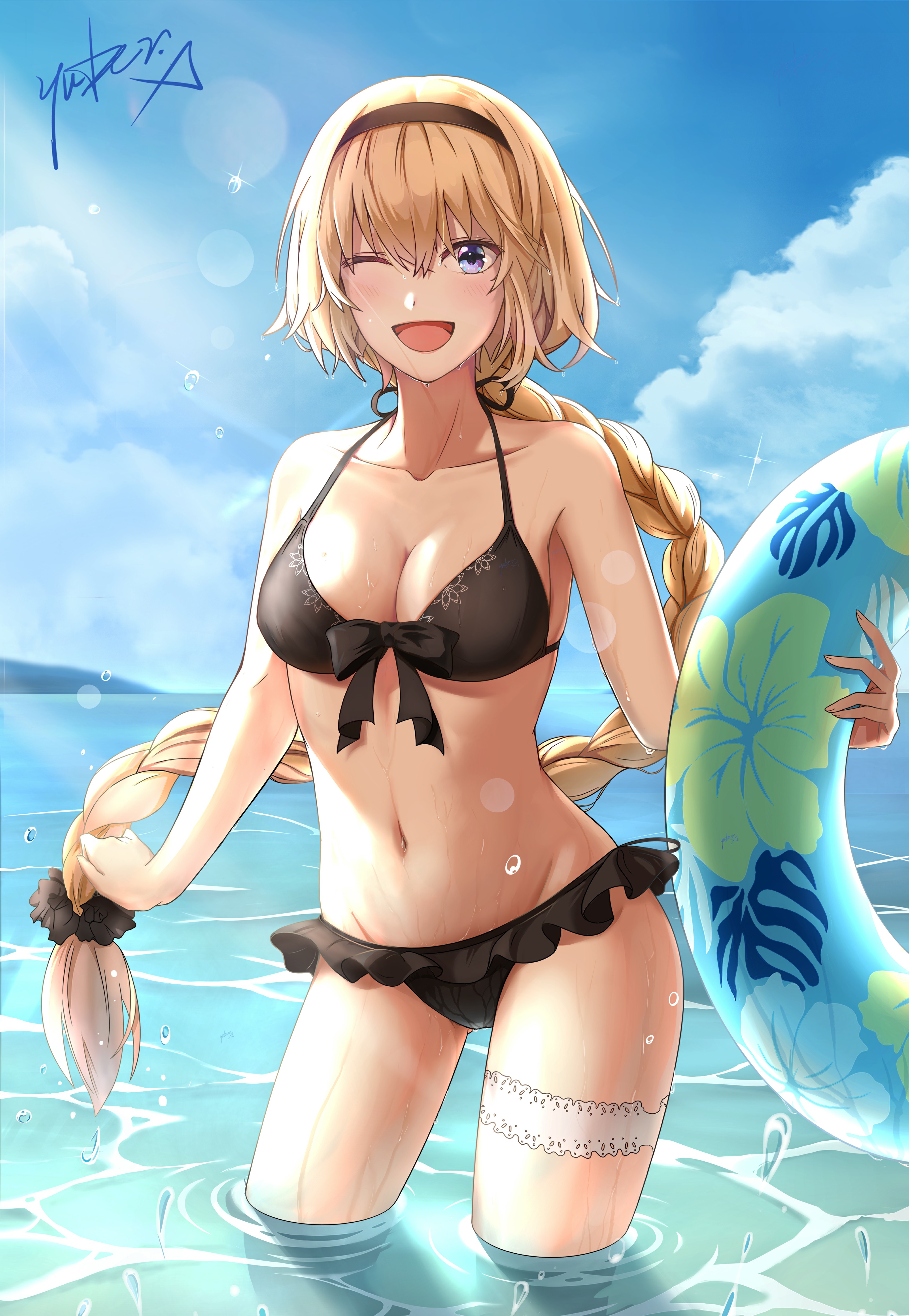 Yuberx Fategrand Order Jeanne Darc Jeanne Darc Fate Bikini Cleavage Garter Swimsuits Wet 3586